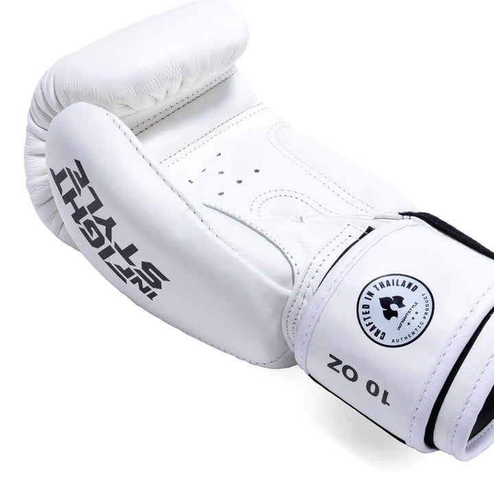 InFightStyle FS Classic Muay Thai Boxing Gloves Leather (White) – FIGHTDAY